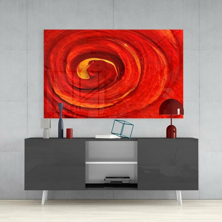 Kırmızının Döngüsü Cam Tablo