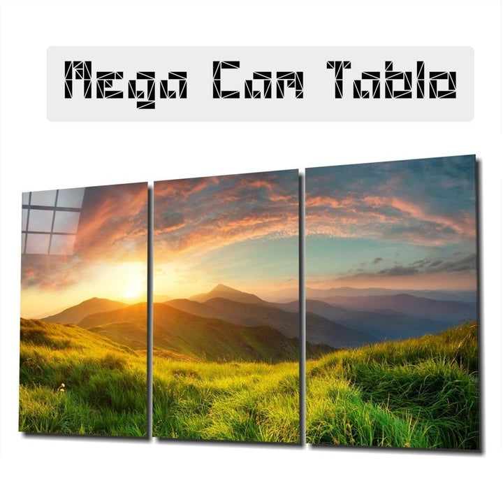 Kırsalda Günbatımı Mega Cam Tablo