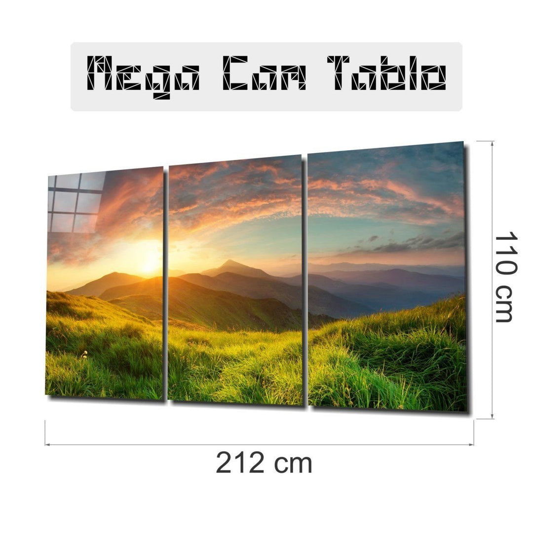 Kırsalda Günbatımı Mega Cam Tablo