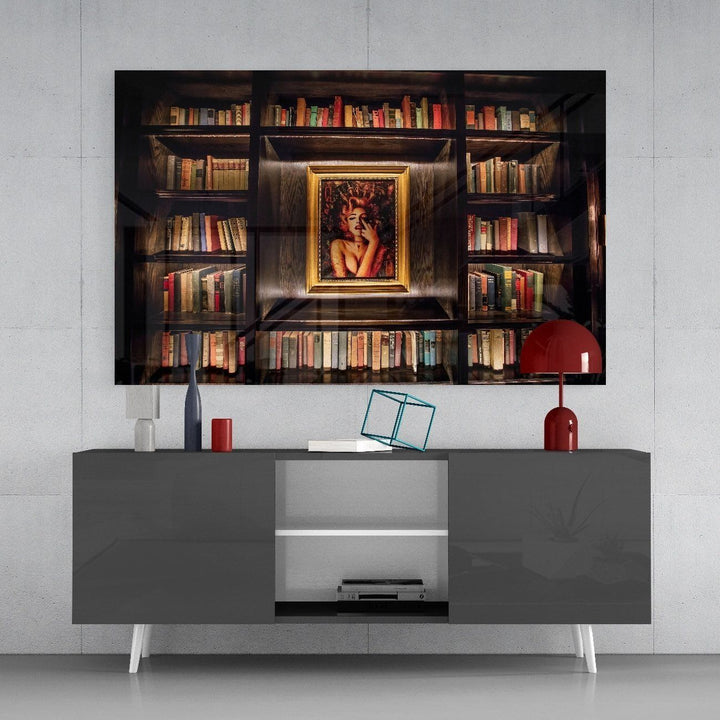 Kitaplık Cam Tablo