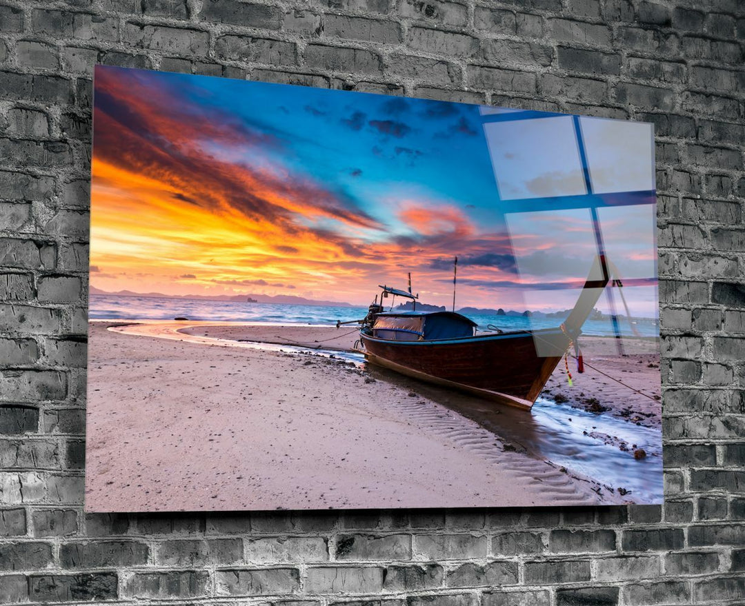 Kızıl Gökyüzü Cam Tablo