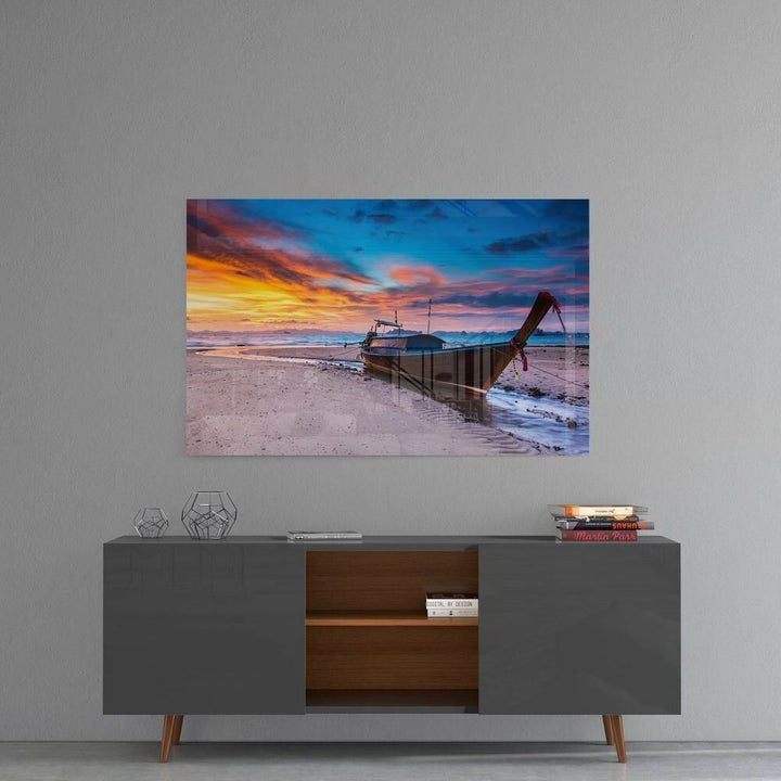 Kızıl Gökyüzü Cam Tablo