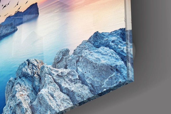 Kızıl Gün Batımı Cam Tablo No:1120