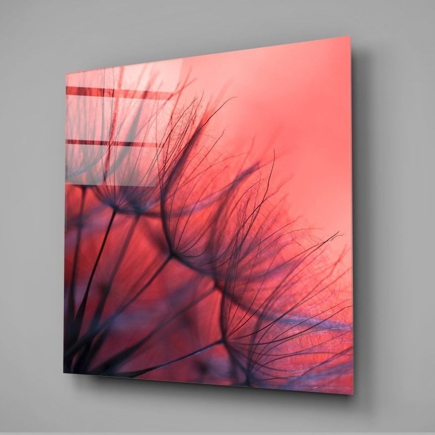 Kızıl Karahindiba Cam Tablo