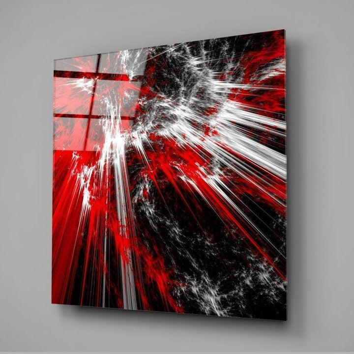Kızıl Patlama Cam Tablo