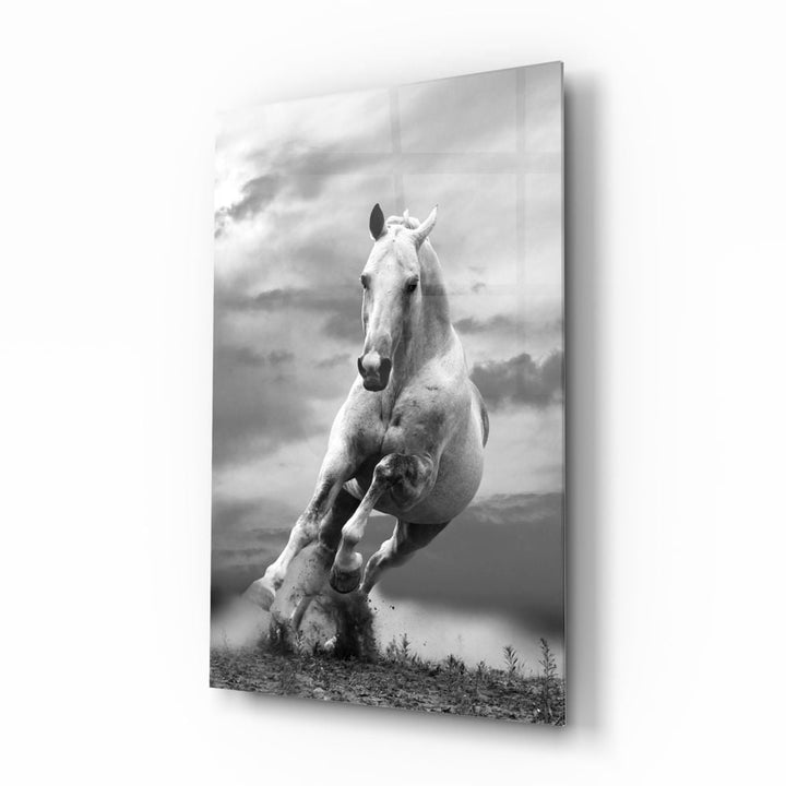 Koşan At Cam Tablo