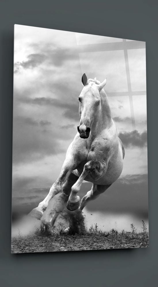Koşan At Cam Tablo