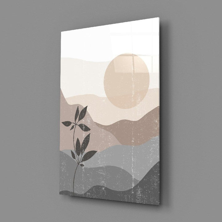 Küçük Yapraklar Cam Tablo