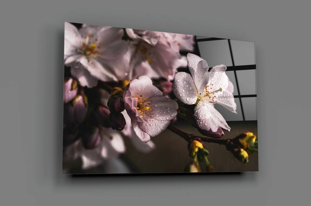 Makro Çiçek Cam Tablo