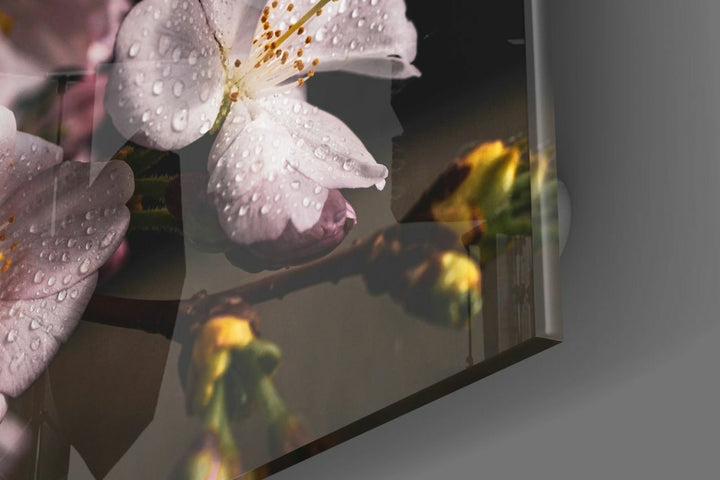 Makro Çiçek Cam Tablo