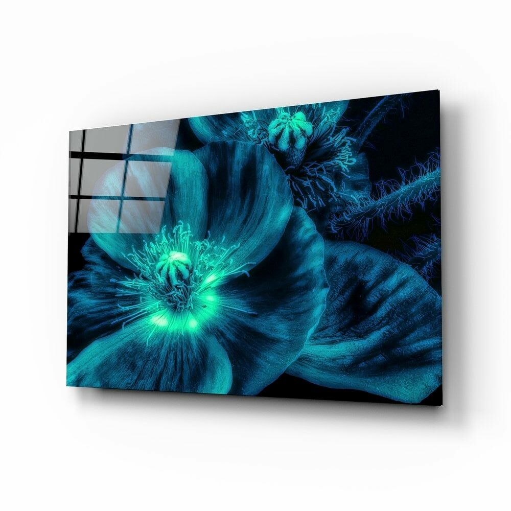 Malvales Çiçeği Cam Tablo