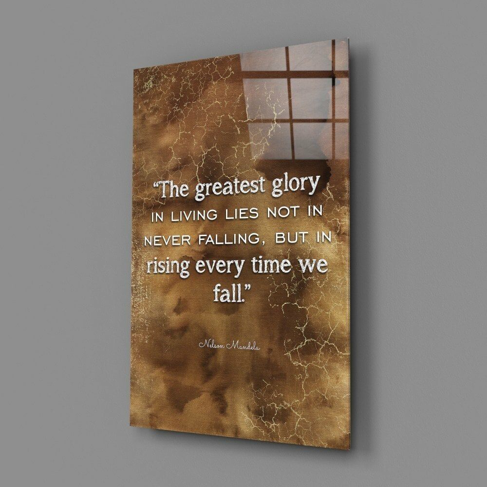 Mandela Sözler Cam Tablo