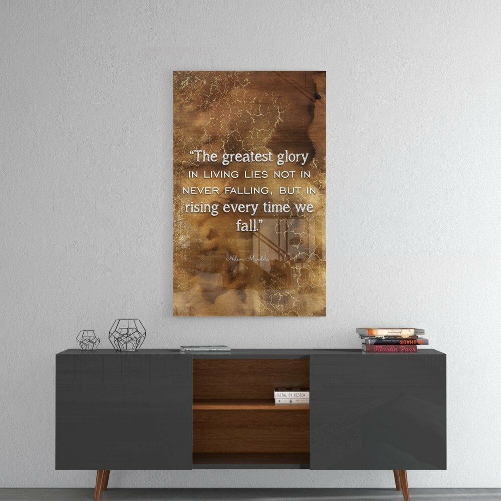 Mandela Sözler Cam Tablo