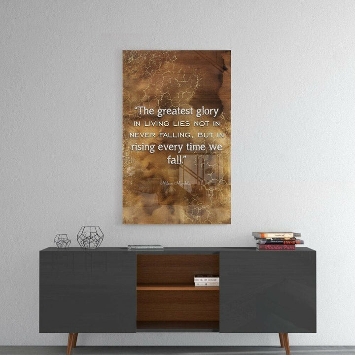 Mandela Sözler Cam Tablo