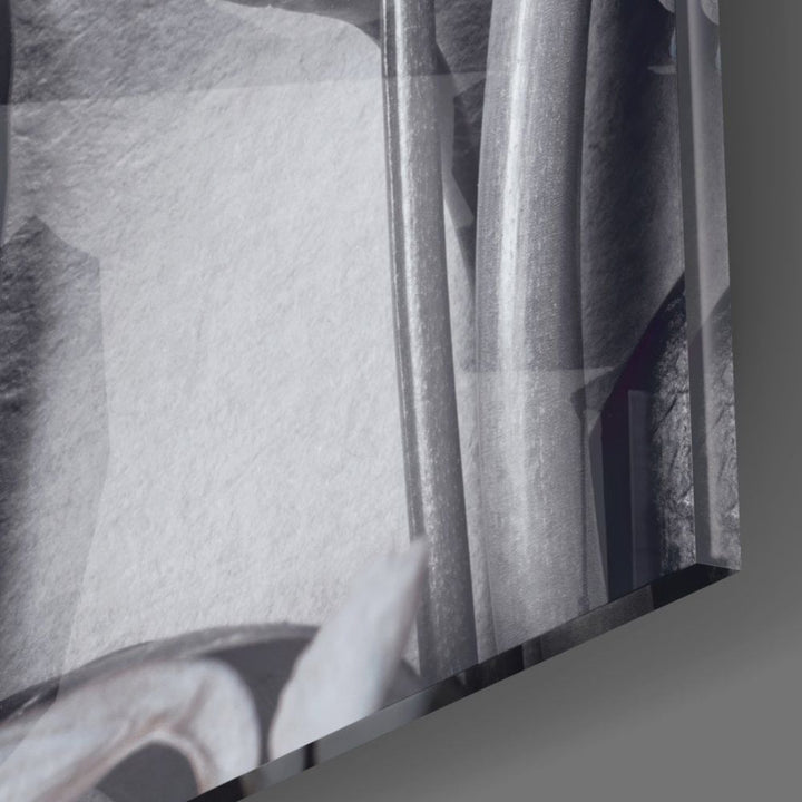 Mavi Çiçekler Cam Tablo