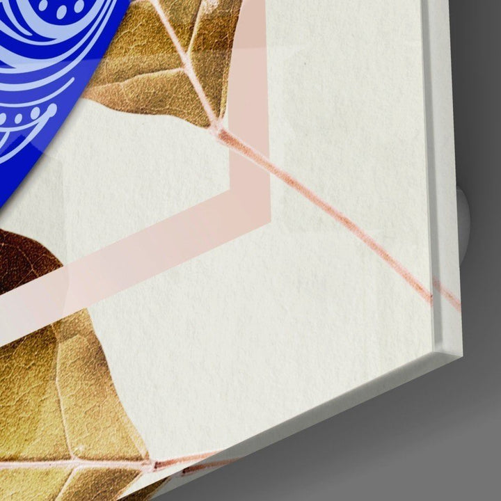 Mavi Modern Nazar Boncuğu Cam Tablo