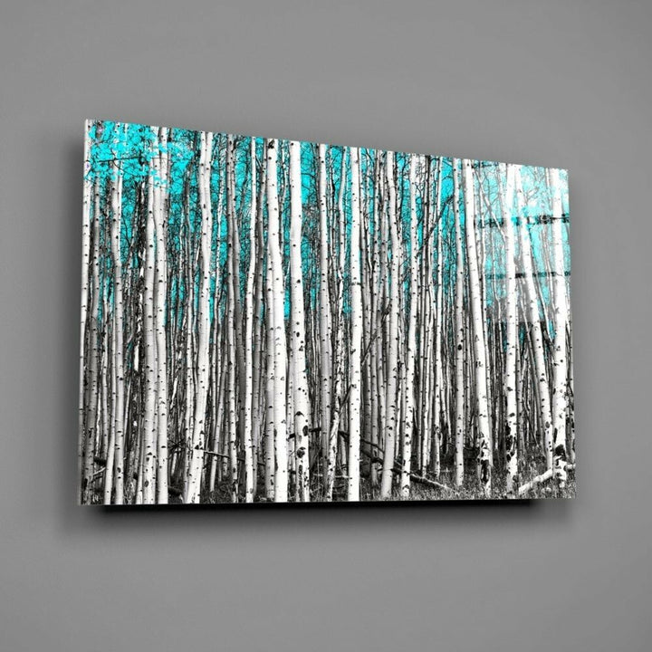 Mavi Orman Cam Tablo