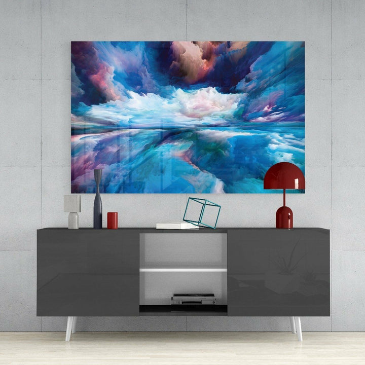 Mavi Patlama Cam Tablo