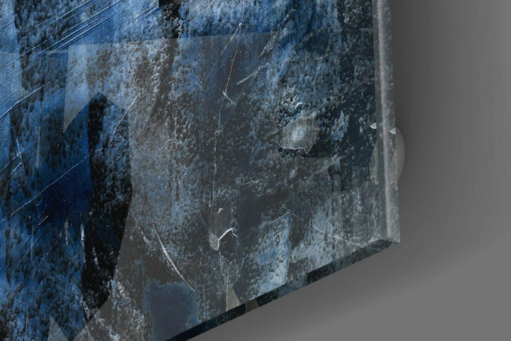 Mavi Soyut Desen Cam Tablo