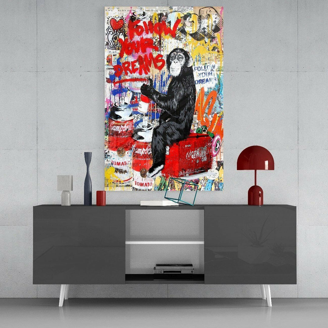 Maymun Nasihati Cam Tablo