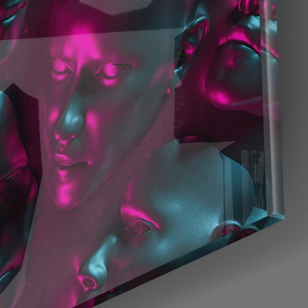 Metalik Yüzler Cam Tablo