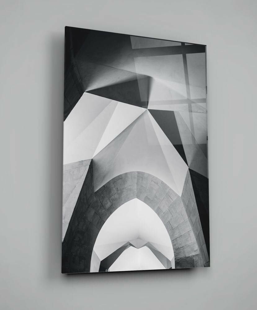 Mimari Geometrik Şekiller Cam Tablo