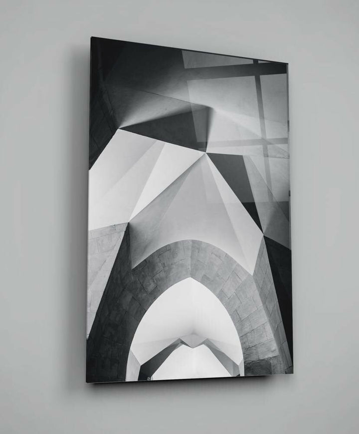 Mimari Geometrik Şekiller Cam Tablo