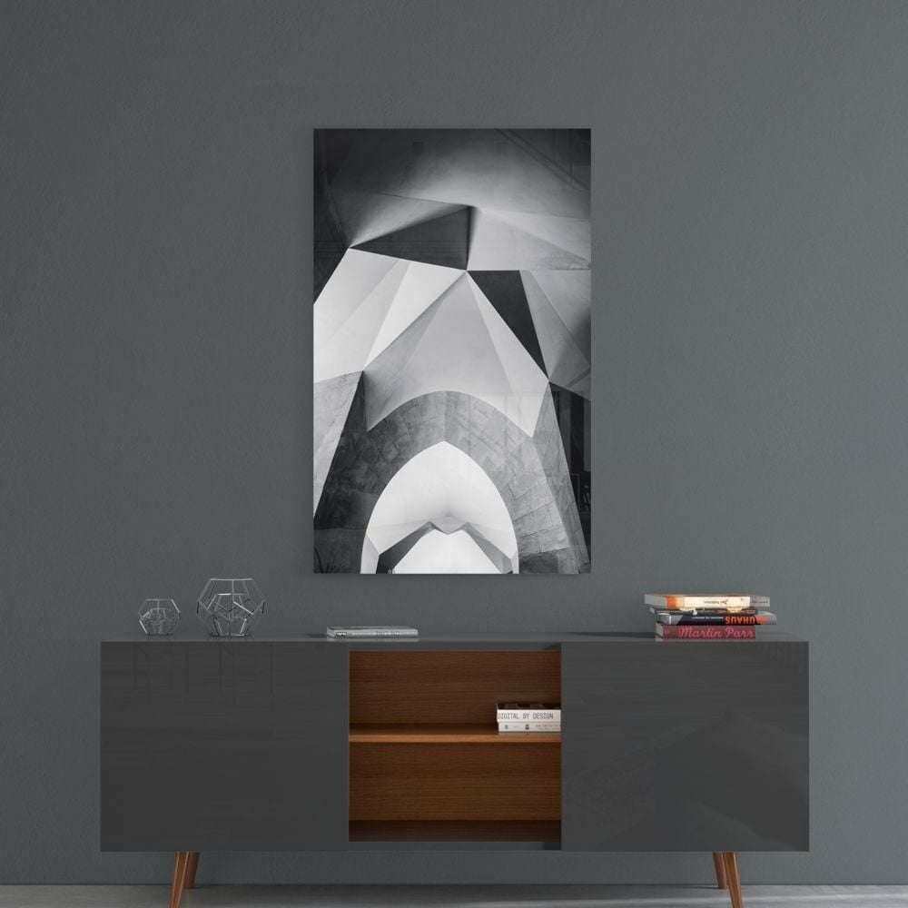 Mimari Geometrik Şekiller Cam Tablo