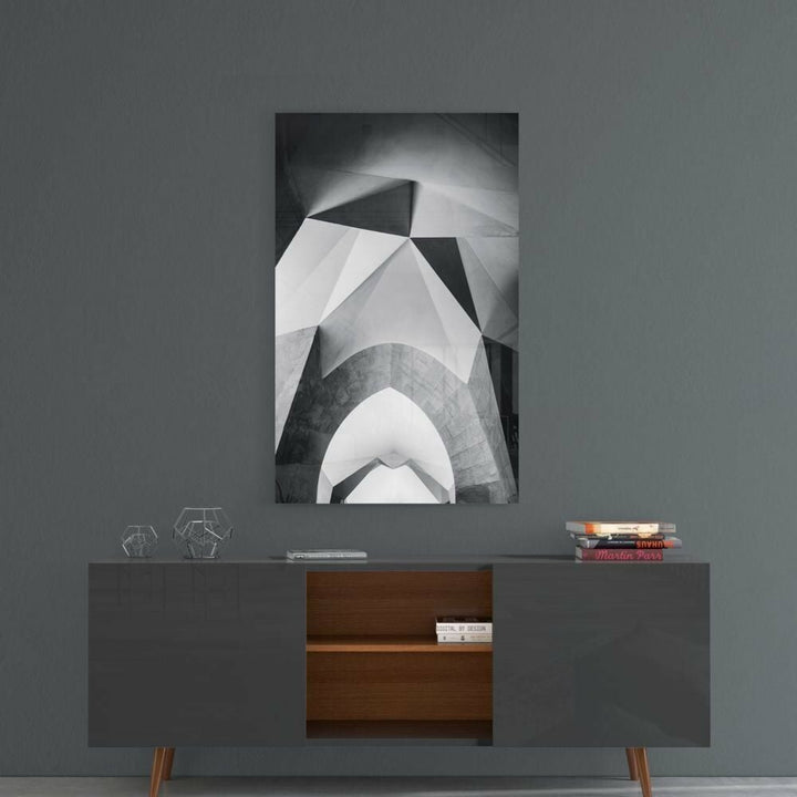 Mimari Geometrik Şekiller Cam Tablo