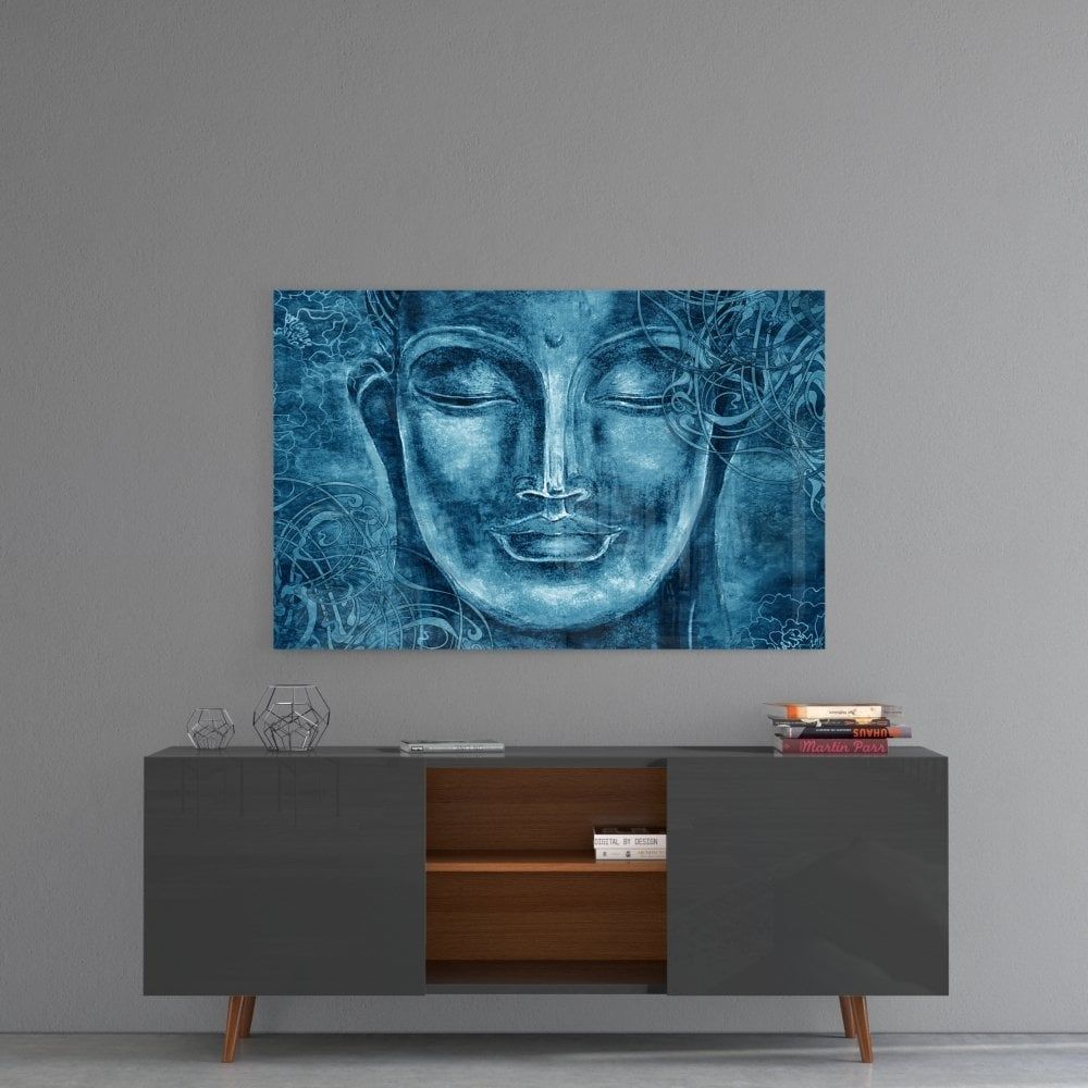 Mistik Mavi Heykel Cam Tablo