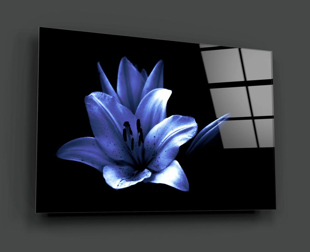 Mor Çiçek Cam Tablo