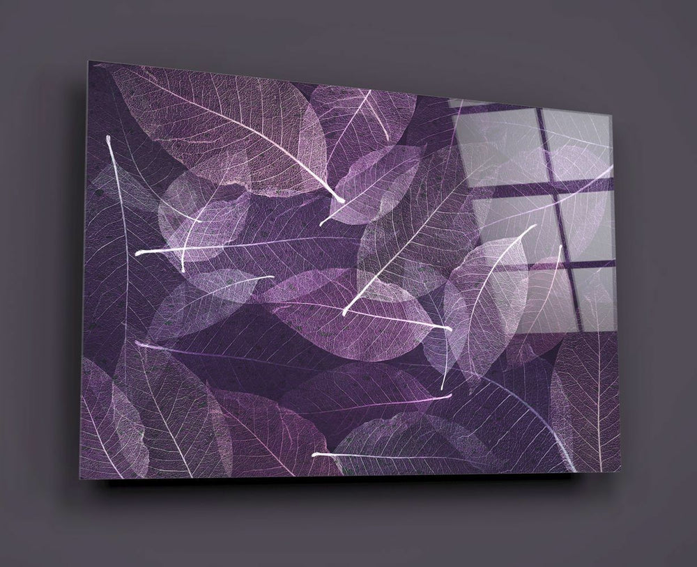 Mor Yaprak Cam Tablo