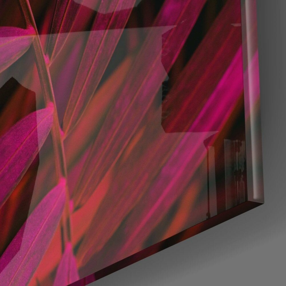 Mor Yaprak Cam Tablo