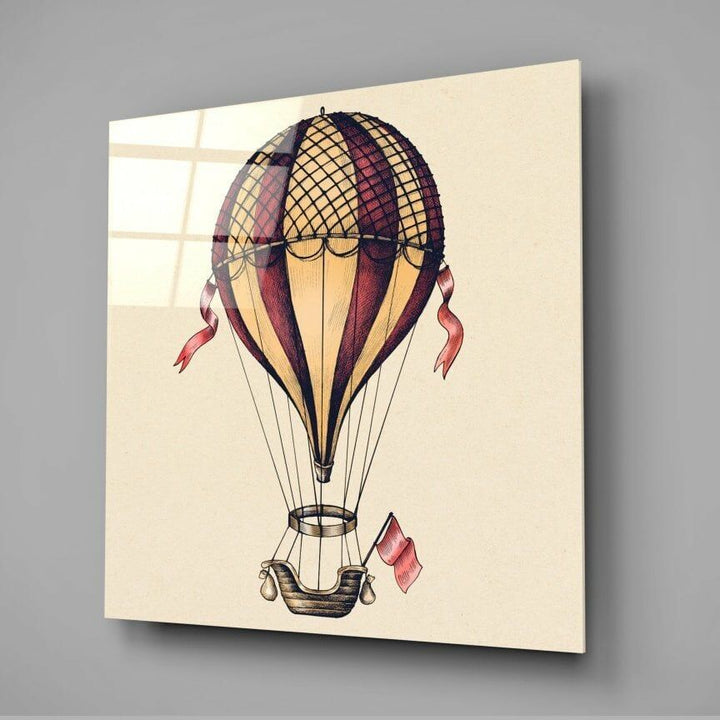Özgürlüğe Doğru Balon Yolculuğu Cam Tablo
