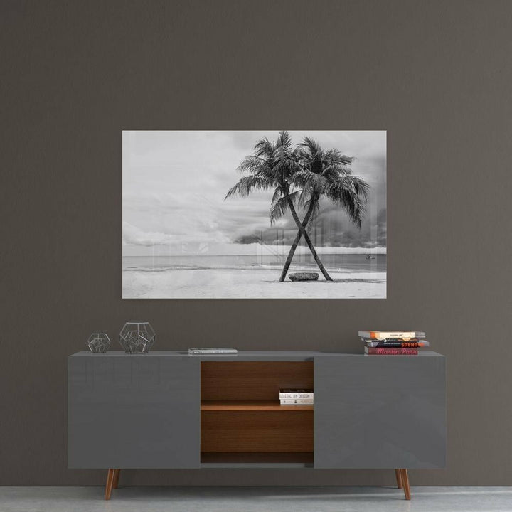 Palmiye Ağacı Cam Tablo No:1045