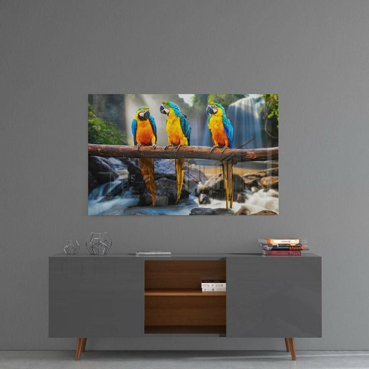 Papağanlar Cam Tablo No:1136