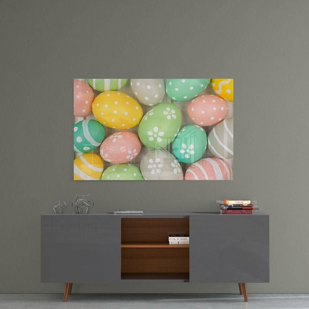 Paskalya Yumurtaları Cam Tablo