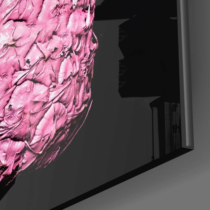 Pembe Ananas Cam Tablo