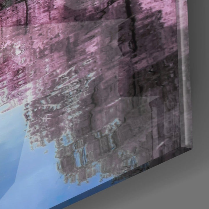 Pembe Manzara Cam Tablo