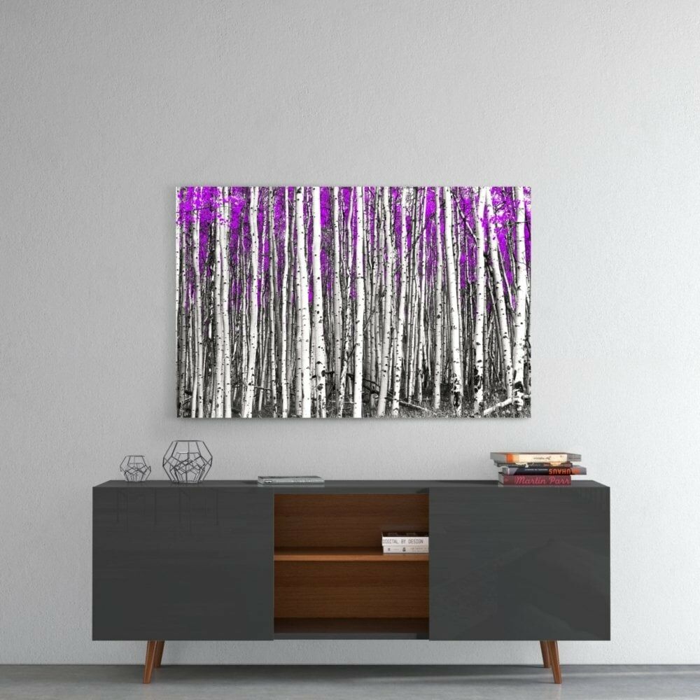 Pembe Orman Cam Tablo