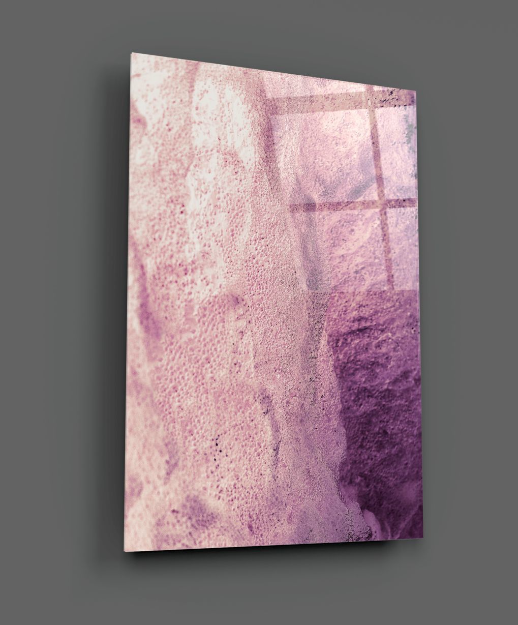 Pembe Soyut Desen Cam Tablo