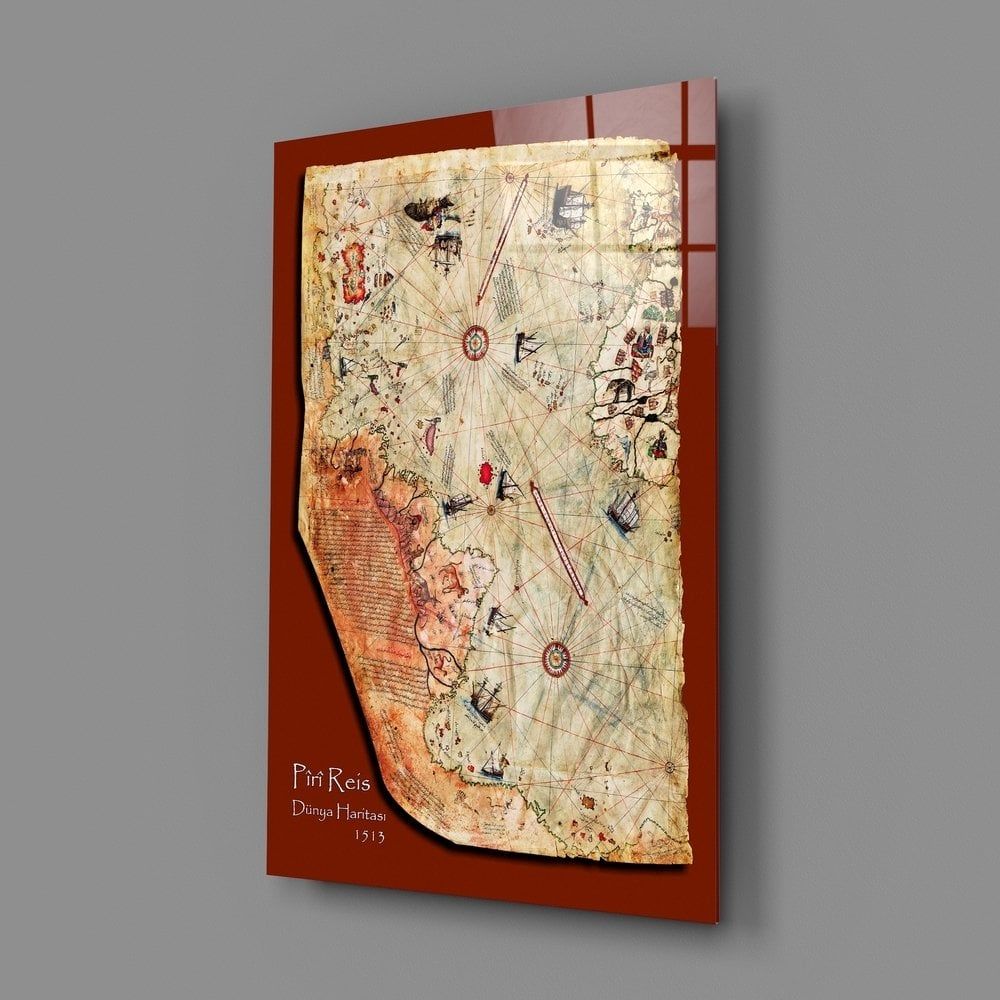 Piri Reis Haritası Cam Tablo