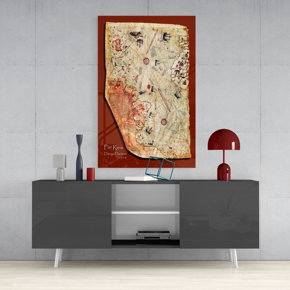 Piri Reis Haritası Cam Tablo
