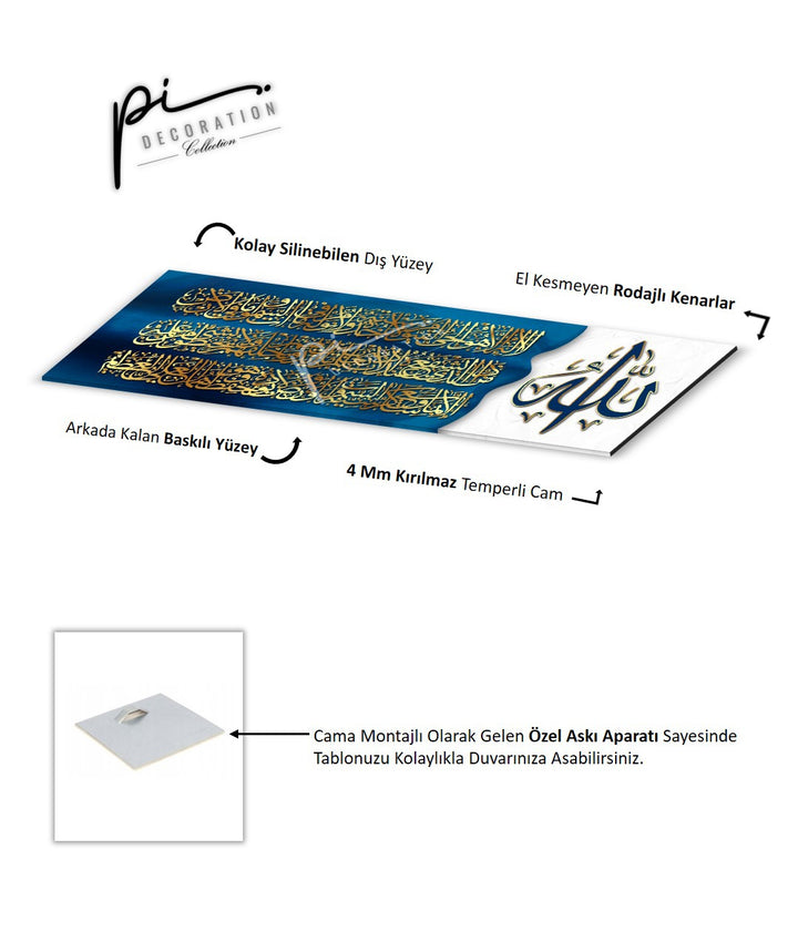 Ayetel Kürsi Panoramik Cam Tablo