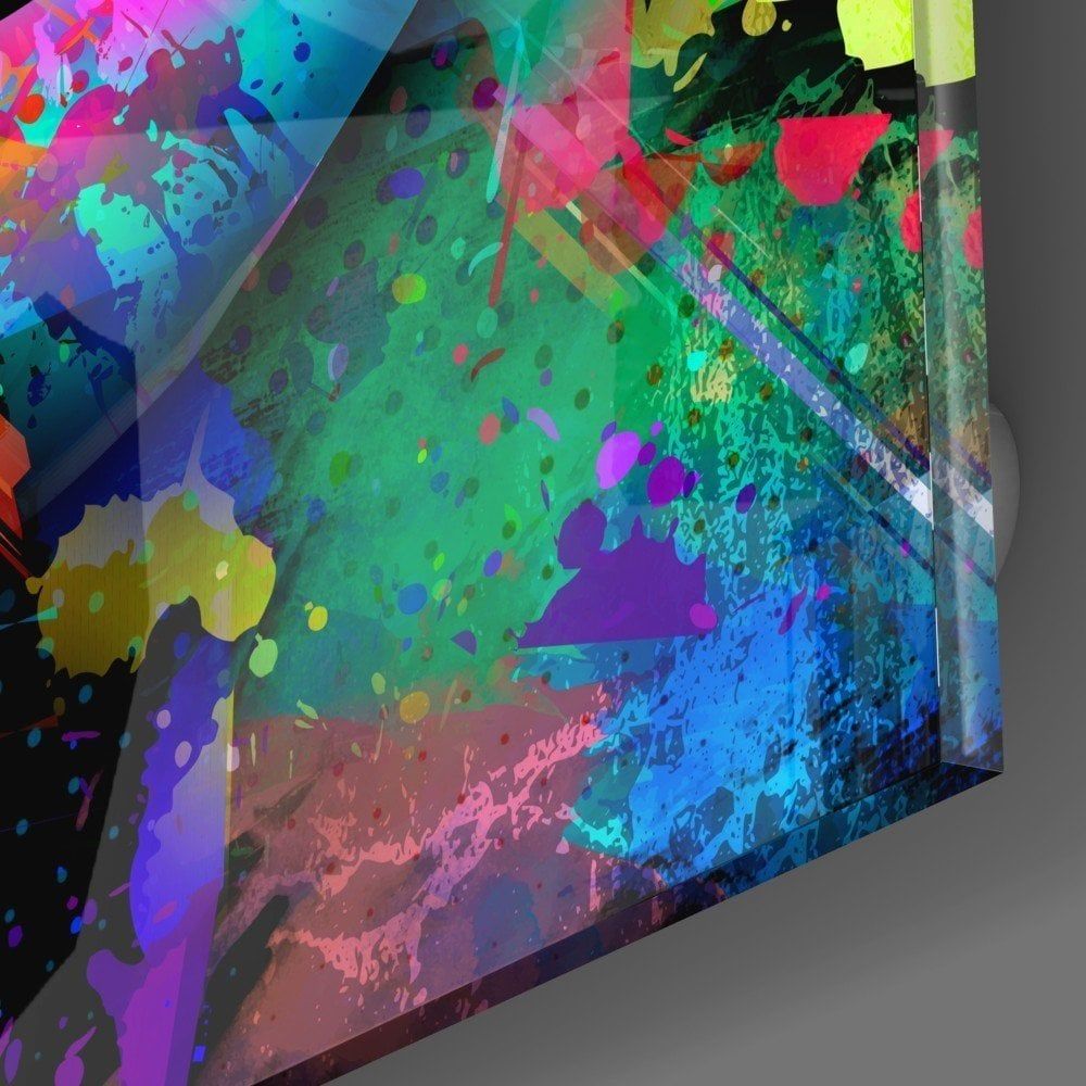 Renk Katan Dudaklar Cam Tablo