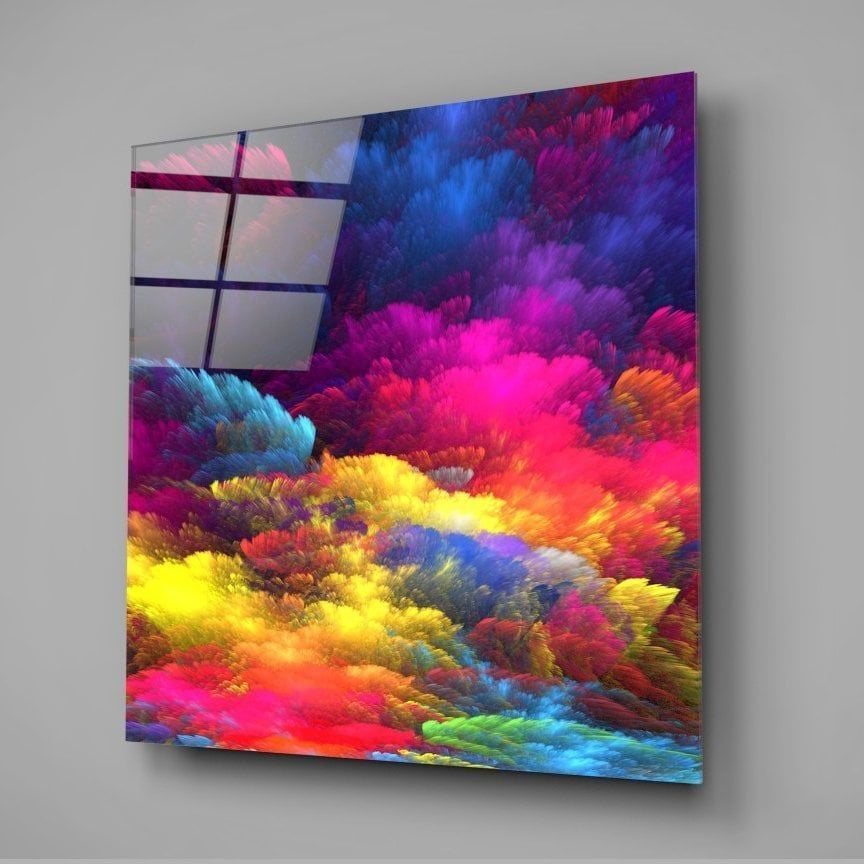 Renk Patlaması Cam Tablo