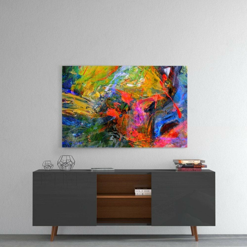 Renk Patlaması Cam Tablo