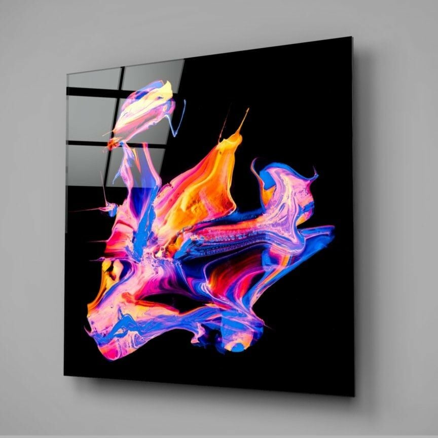 Renklerin Dansı Cam Tablo