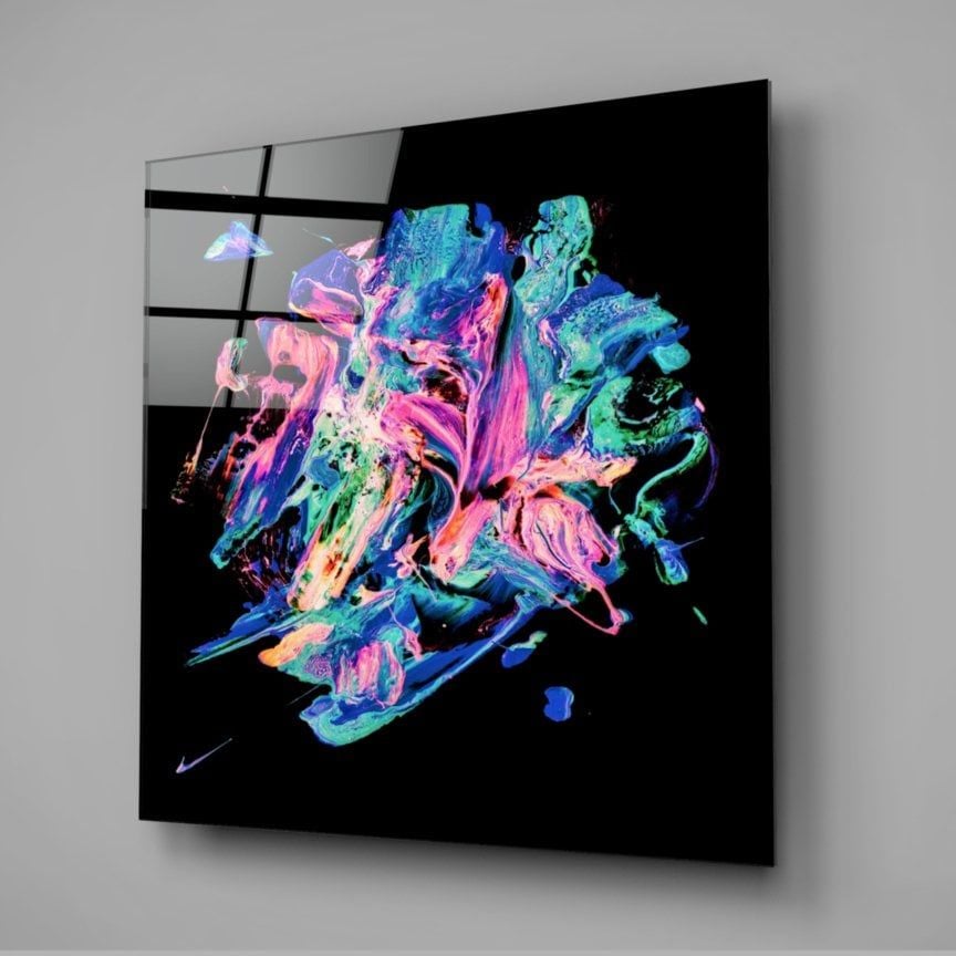 Renklerin Dansı Cam Tablo