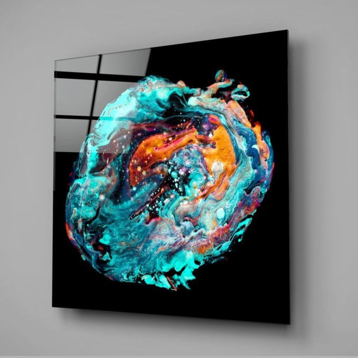 Renklerin Dansı Cam Tablo